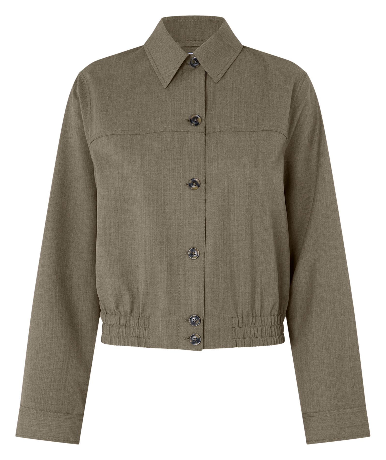 SAESMELLA - Surchemise droite en fibres recyclées mélangées | Beige