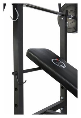 Banc de musculation avec poste jambe - Barre et 20 Kg de poids inclus - O'Fitness - Maison/appartement