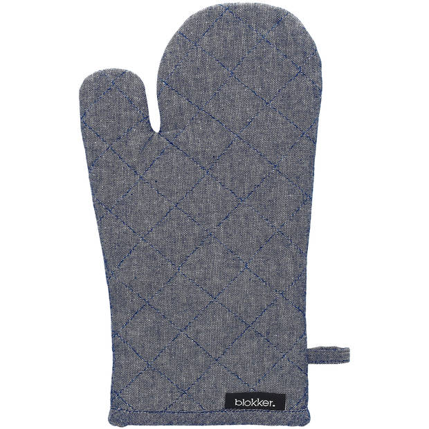 Blokker Ovenwant Chambray - Blauw