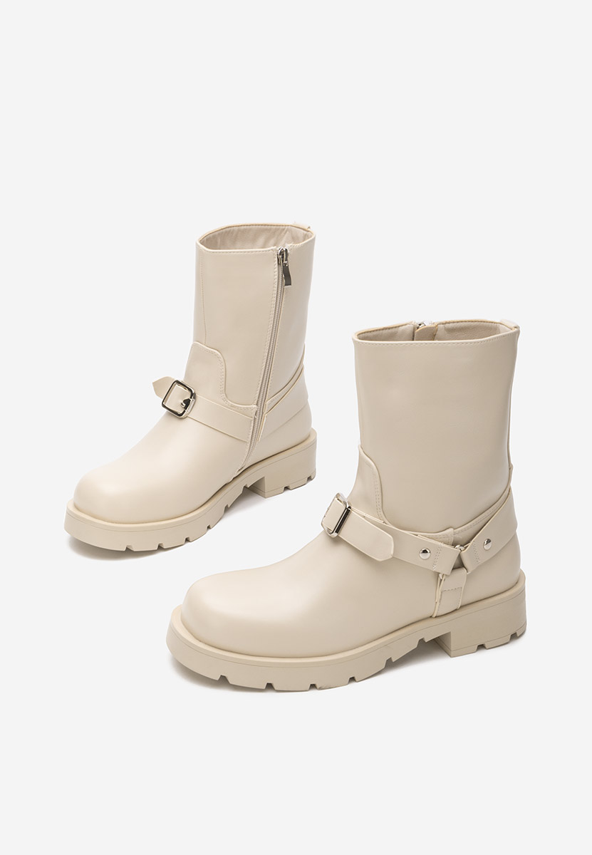 Bottines hautes femme beige Zalina