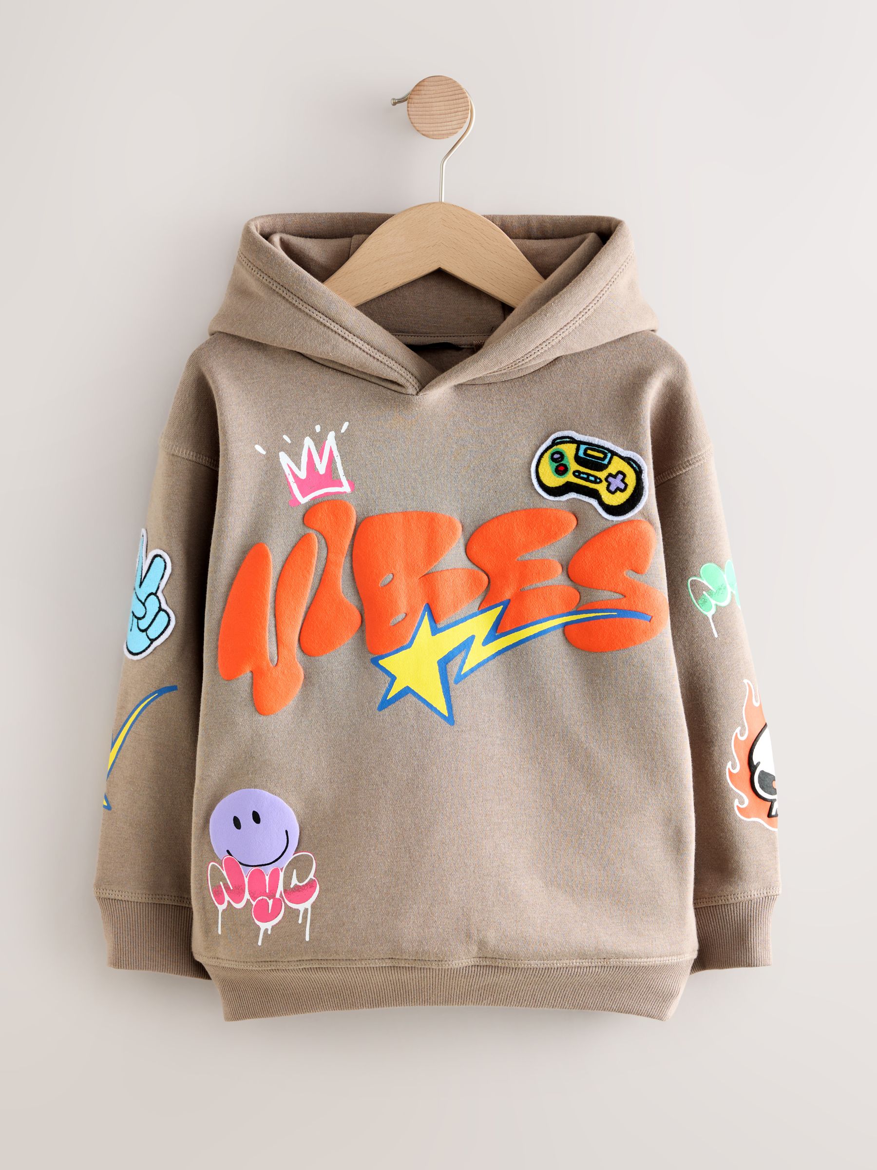 Kiezelkleurig Vibes - Grafische print hoodie voor oudere jongens (3-16jaar)