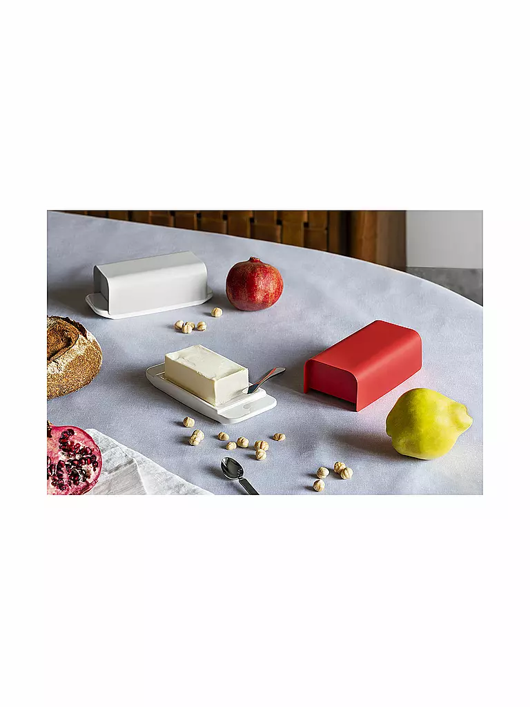 ALESSI Butterdose Mattina 9,5cm Warmgrau hellgrau