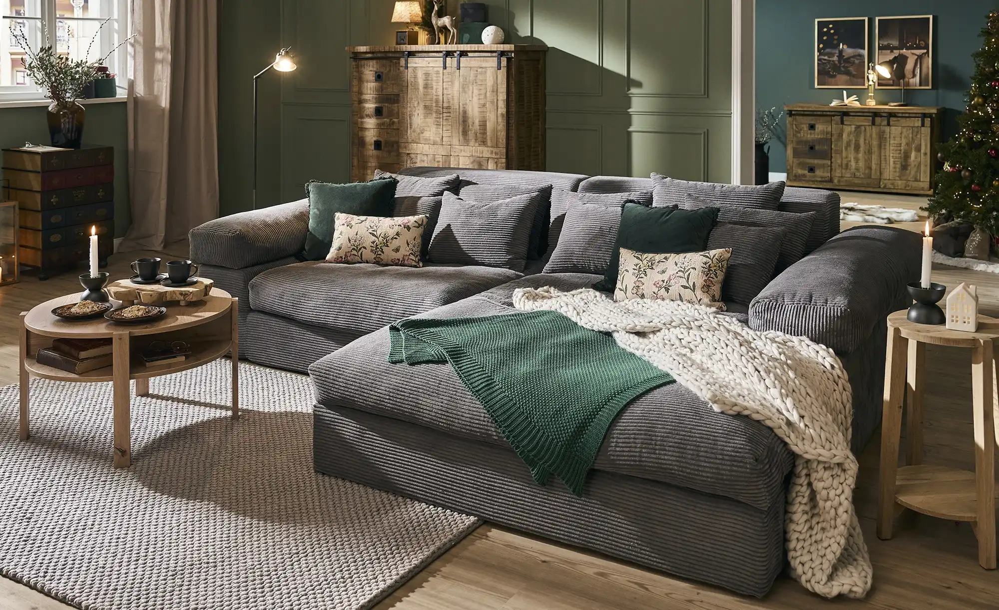 smart Ecksofa in trendigem Cordstoff Lianea