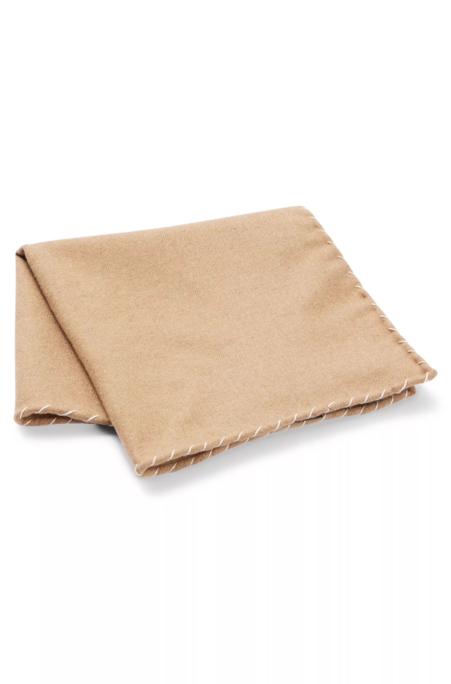 Lenço de bolso BOSS Camel em jacquard de pelo de camelo com elastano