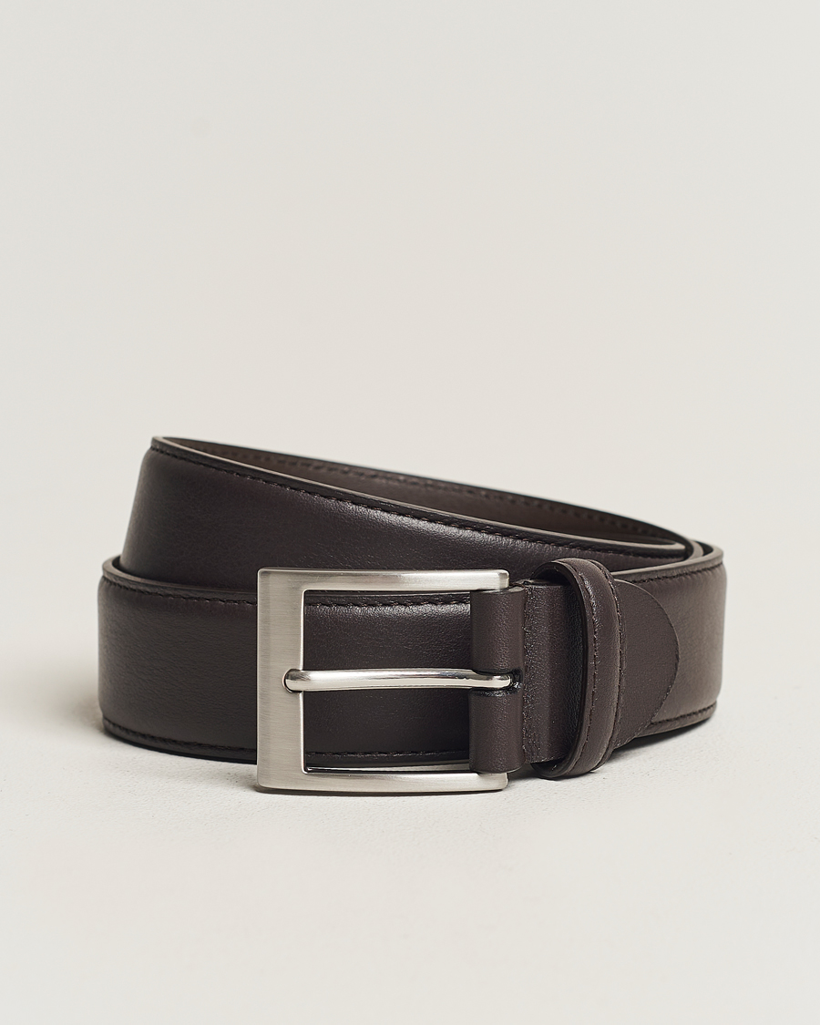 Canali Classic Leather Belt Black Calf
