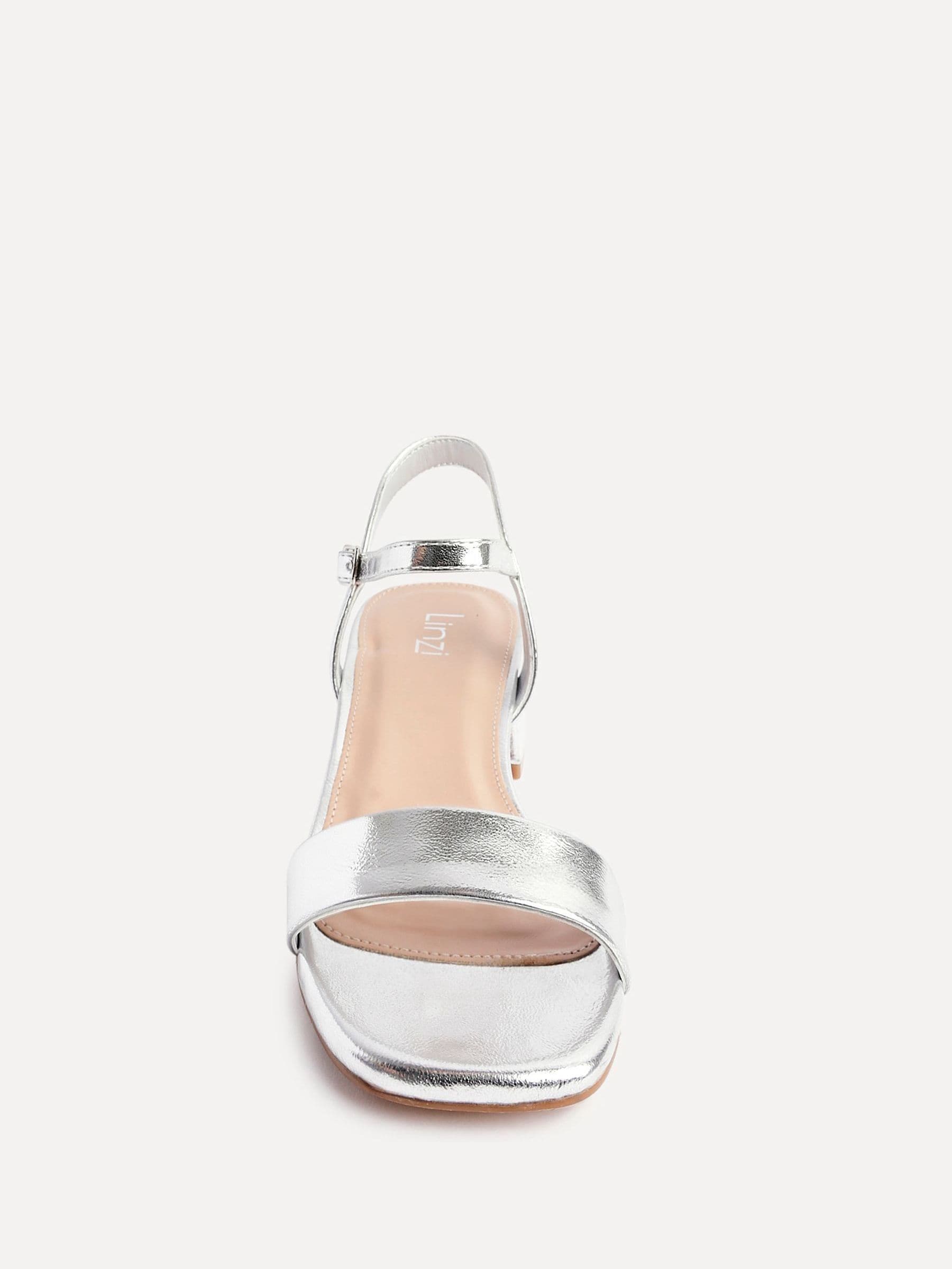 Zilver - Linzi Tillie Barely There Low Block Heel Sandals