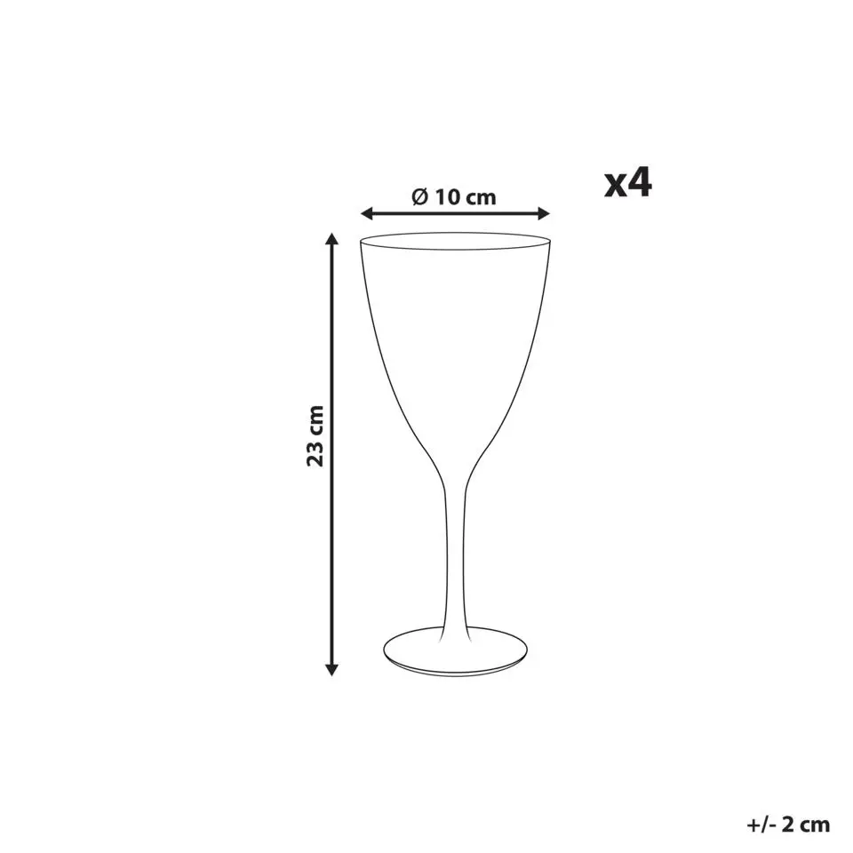 TOPAZ - Wijnglas set van 4 - Goud - Glas