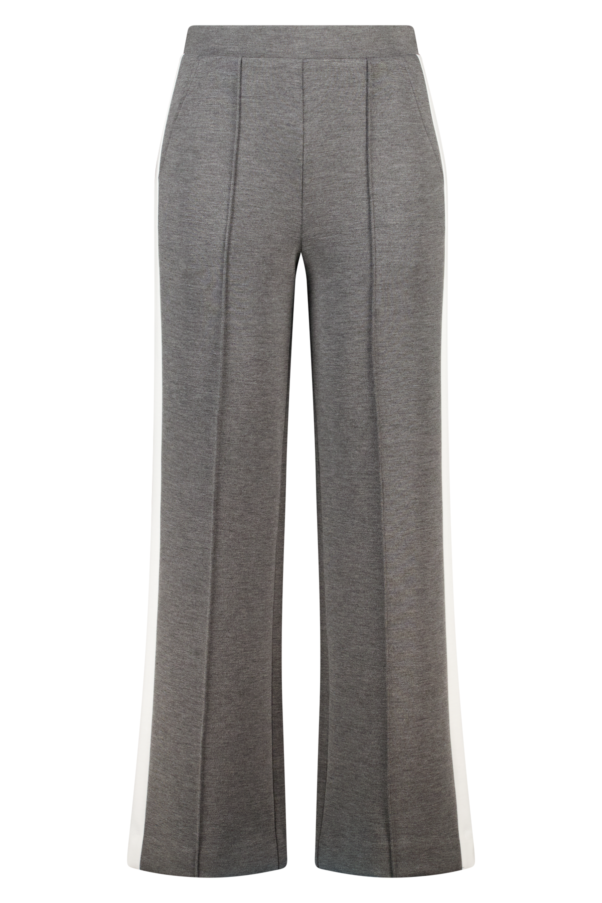 Wijde pantalon met contraststreep dark grey melange