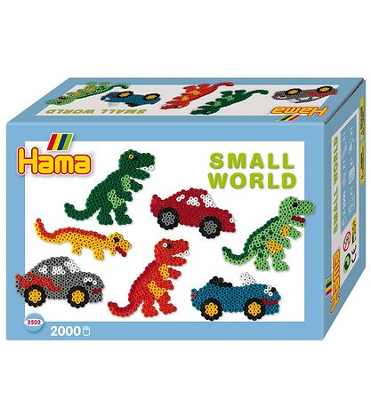 Hama Midi Perler - Small WoRød - 2000 stk. - Dinosaurer & Biler