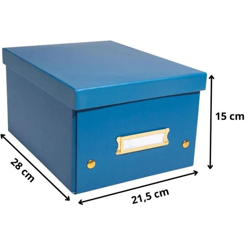 Boîte de rangement à plat carton 20x26x15cm Néo Déco - Bleu de France