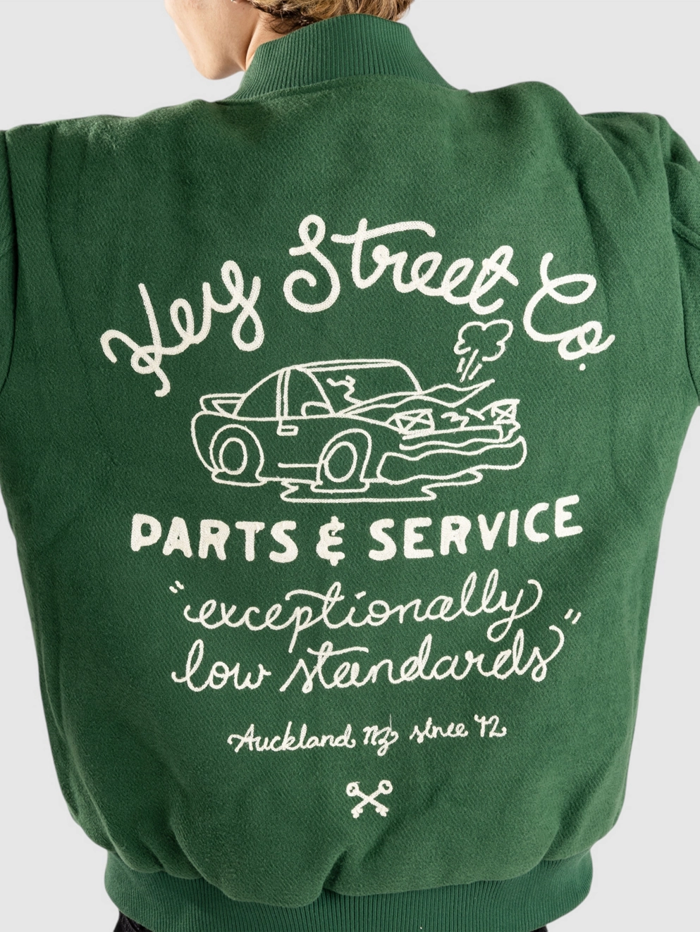 Key Street Work Varsity Jacket green
