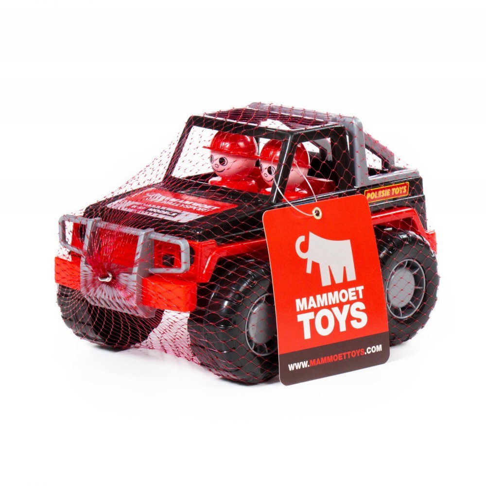 Polesie Spielzeug-Jeep 64325 Spielauto zwei Figuren, 23,5 cm lang, ab 12 Monaten rot