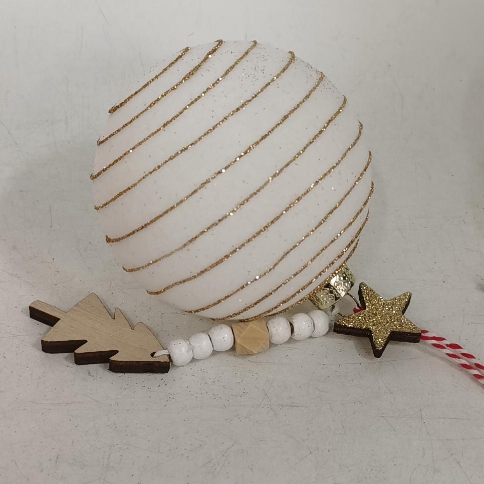 BOULE NOEL PAILETTES BLANC