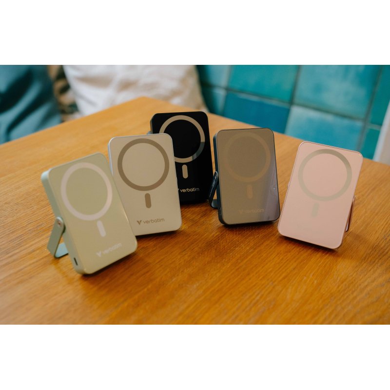 Verbatim Charge 'n' Go Magnetic Wireless Lithium Polymère (LiPo) 10000 mAh Recharge sans fil Gris