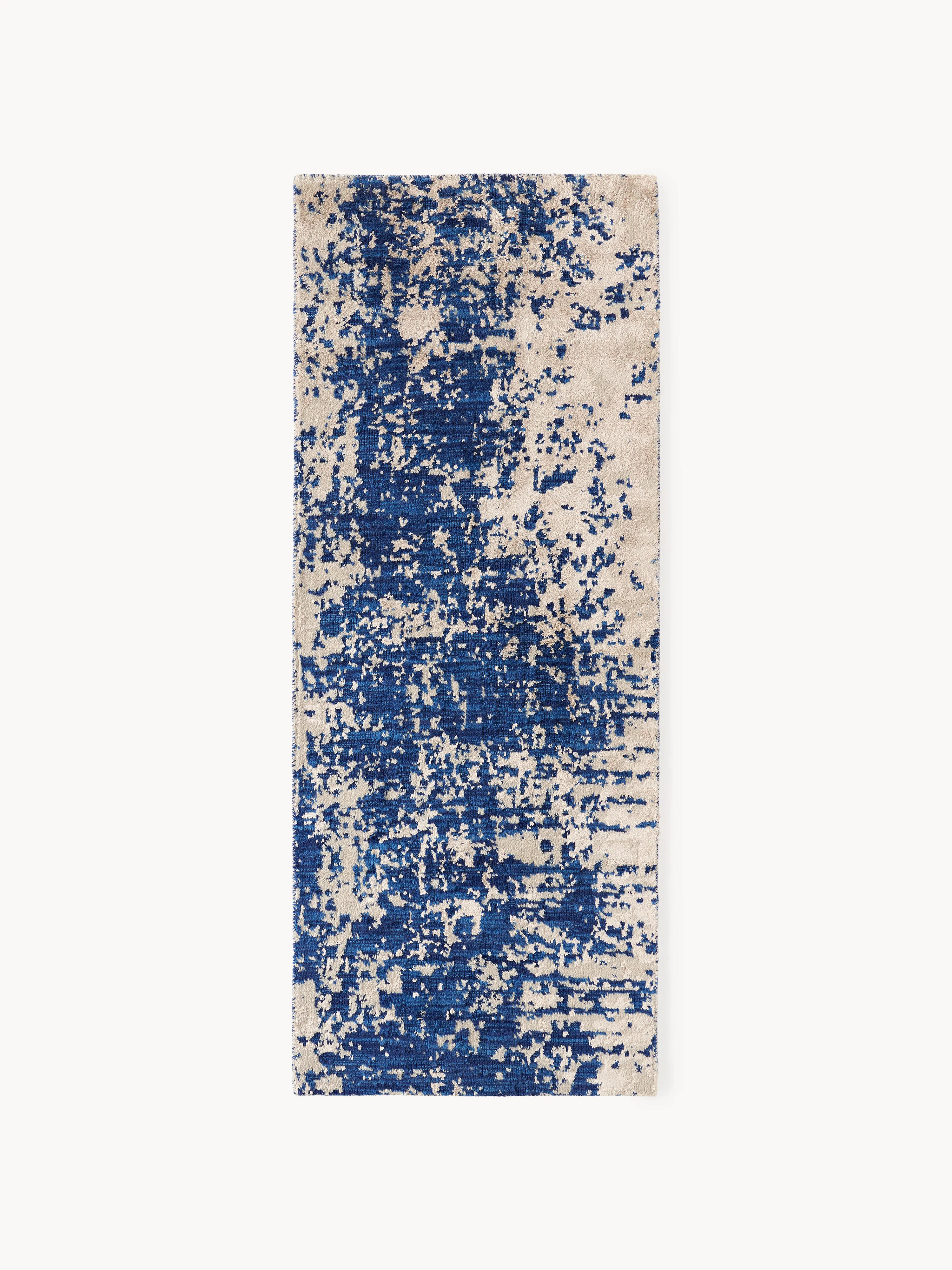 Handgeweven wollen loper Cynthia met abstract patroon