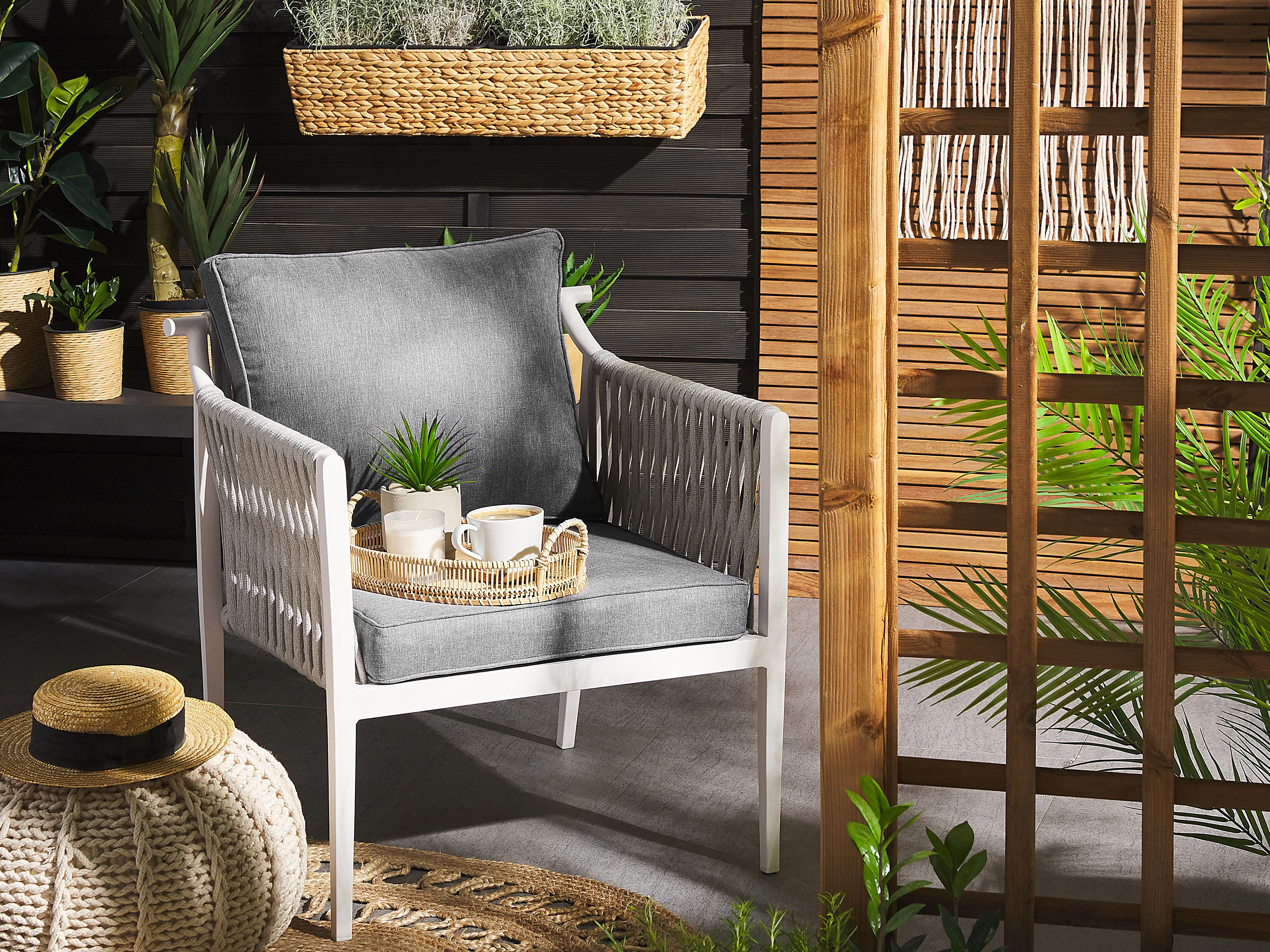 Loungeset met tafel 4-zits LATINA Metaal Grijs