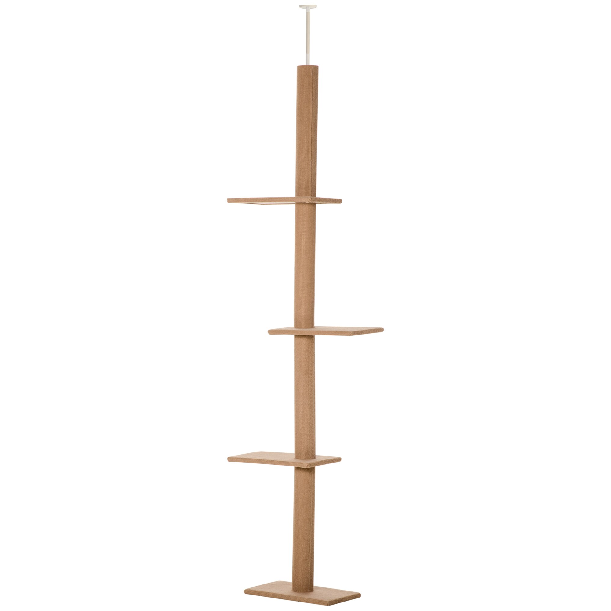 PawHut Kratzbaum Deckenhöhenanpassbar braun 43L x 27B x 228-260H cm