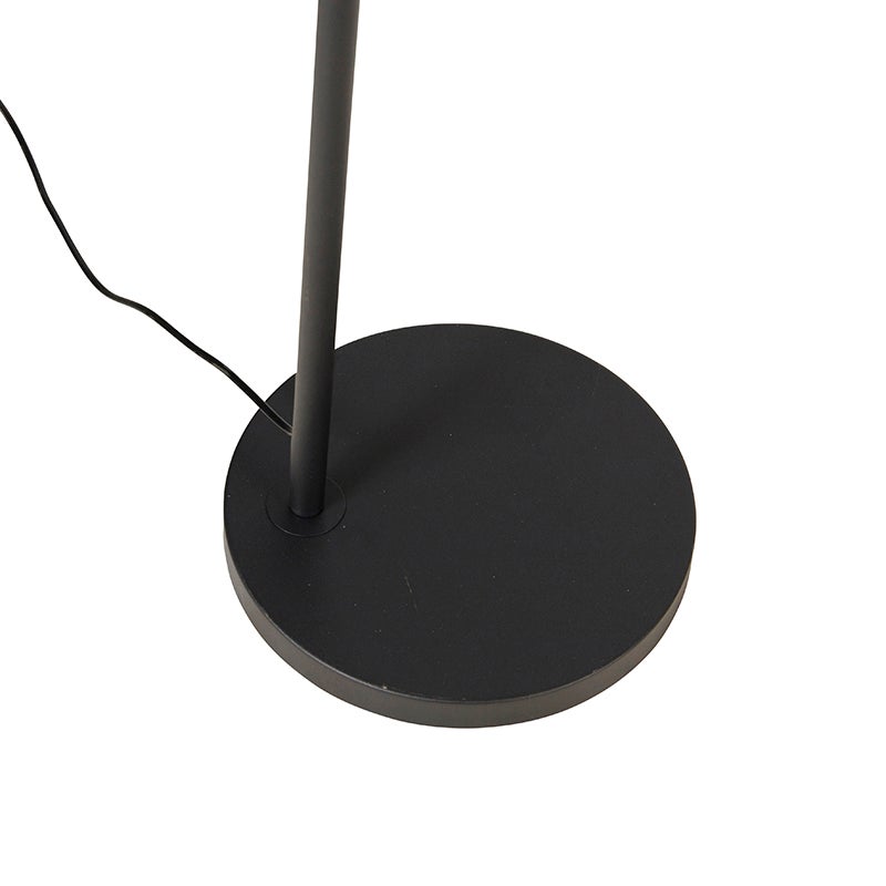 QAZQA - Moderne booglamp, zwart met gouden en messing accenten - Arc Basic, woonkamer en slaapkamer - staal, langwerpig - geschikt voor LED's, E27 fitting