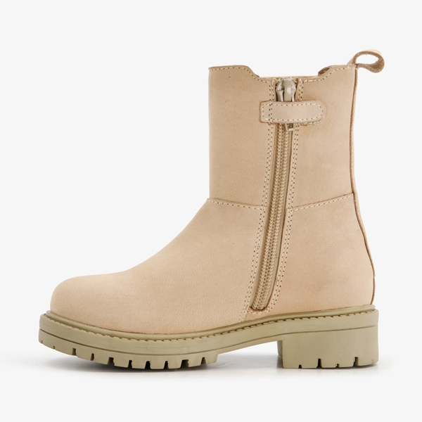 Groot leren meisjes chelsea boots beige