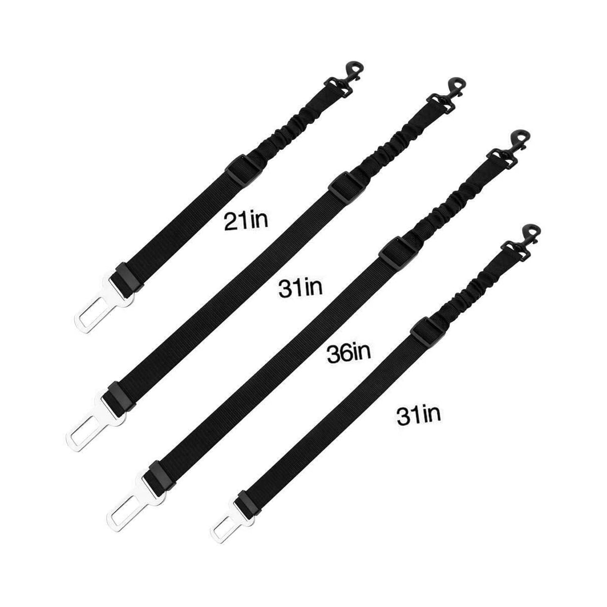 Hundebelte Elastisk bilbelte alle hunderaser (svart)