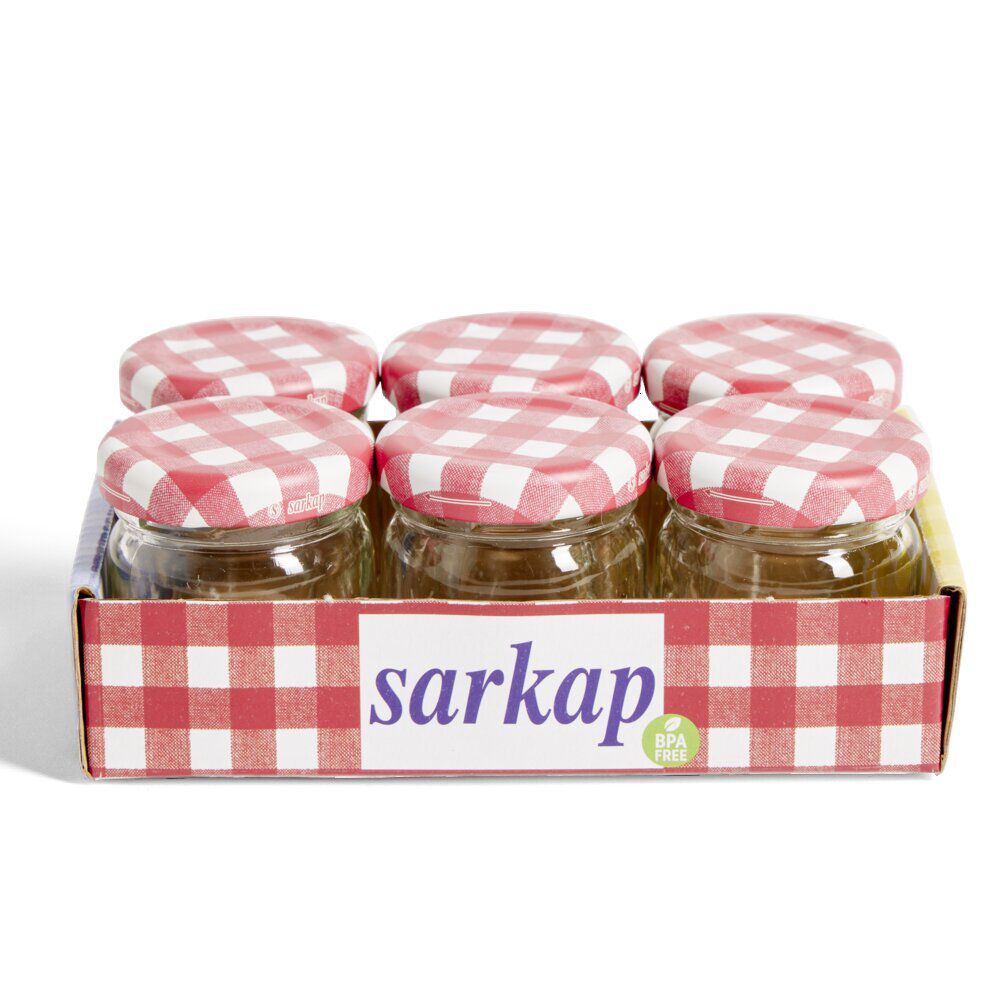 Lot de 6 pots à confiture acier et verre Ø4,5xH4,6cm