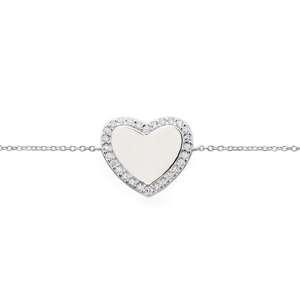 Bracelet Corazon Argent Blanc Oxyde De Zirconium
