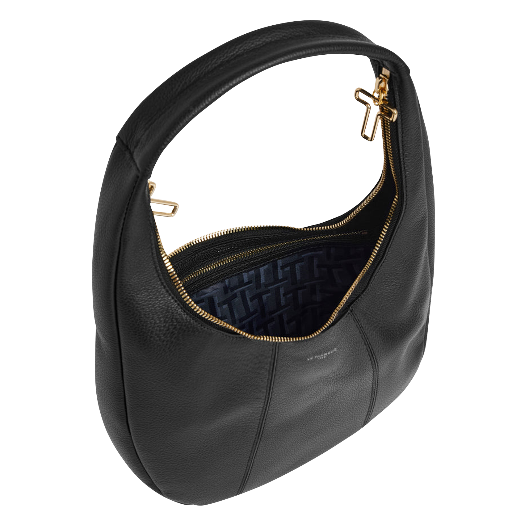 JULIETTE - Sac porté épaule en cuir de vachette grainé | Noir