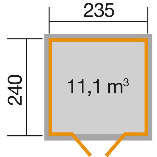 Weka Gartenhaus 219 Gr. 1, ca. B260/H218/T277