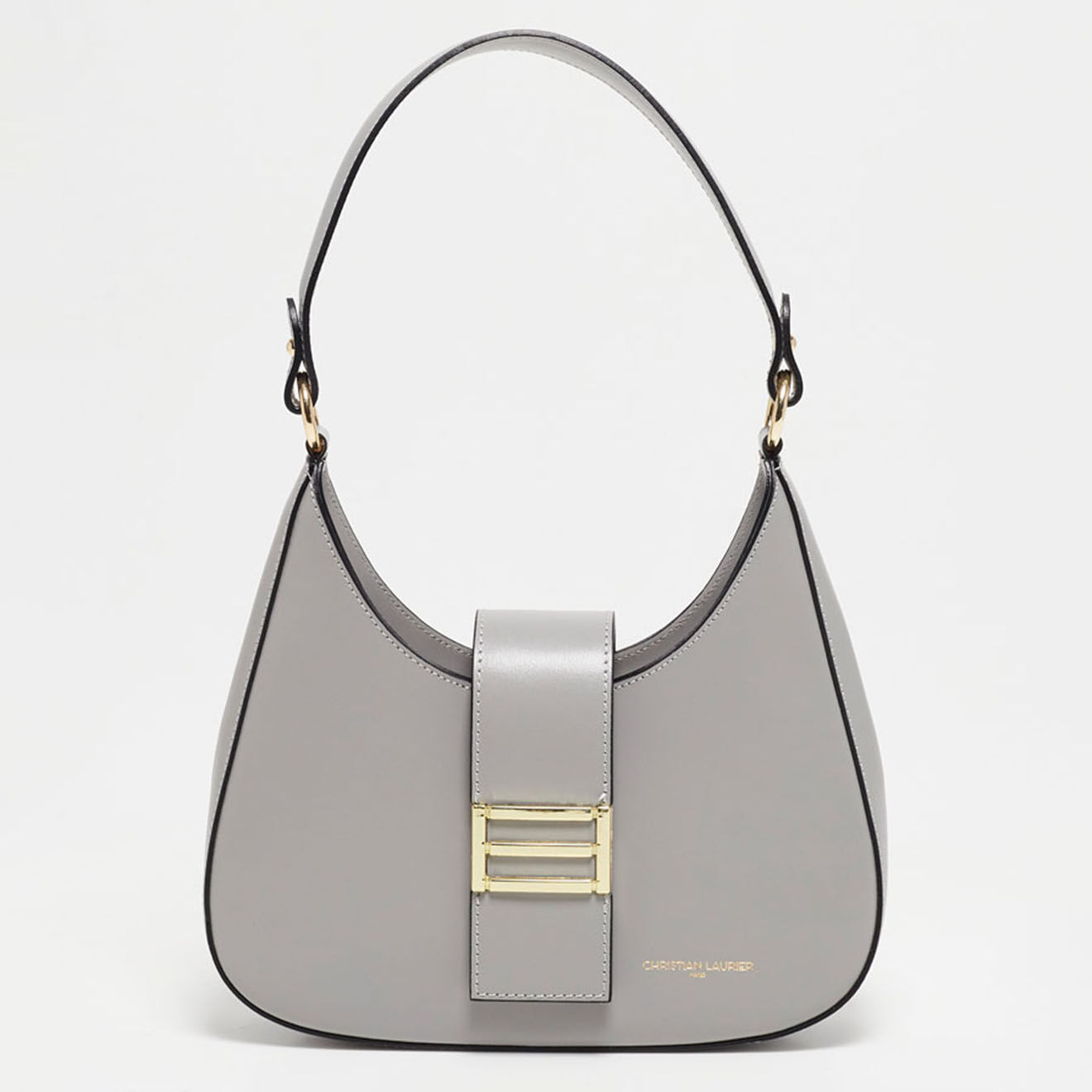 Christian Laurier Sac bandoulière en Cuir Inaya gris - 27x23x7 cm