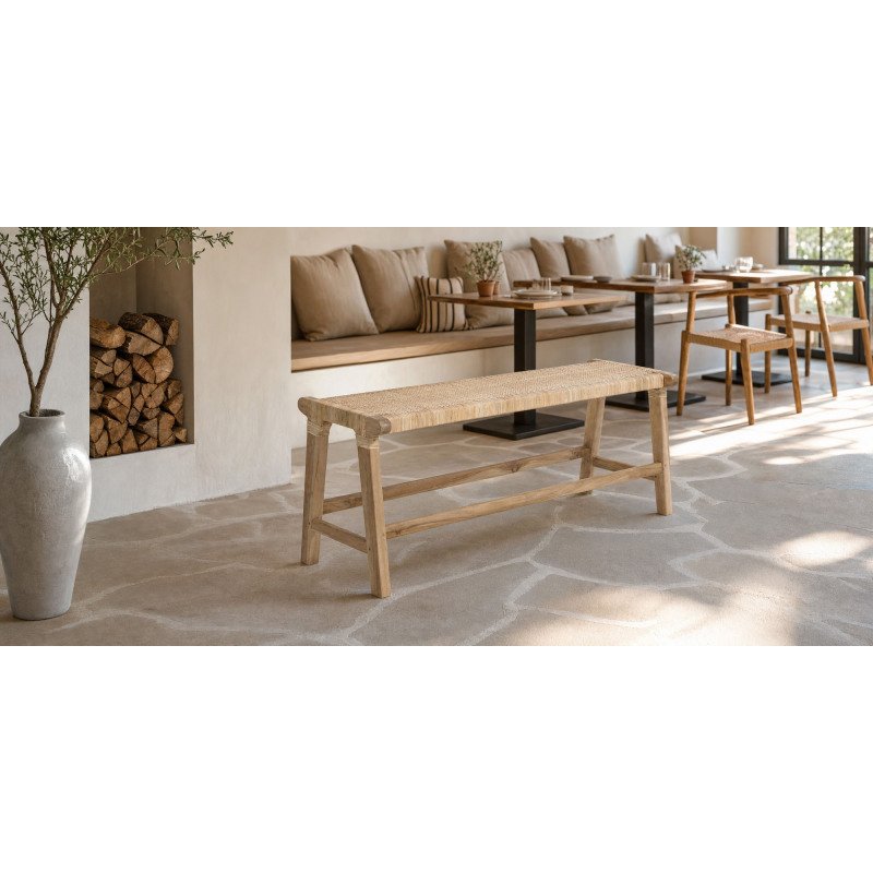 Banc Beida bois massif de tek 120 cm