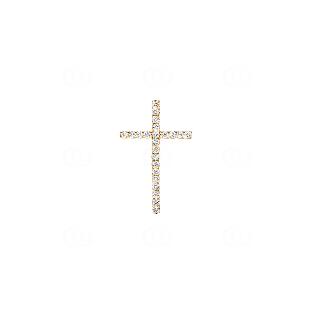 Kreuzanhänger 750/18 K Gelbgold mit Diamanten 0.50 ct H/si