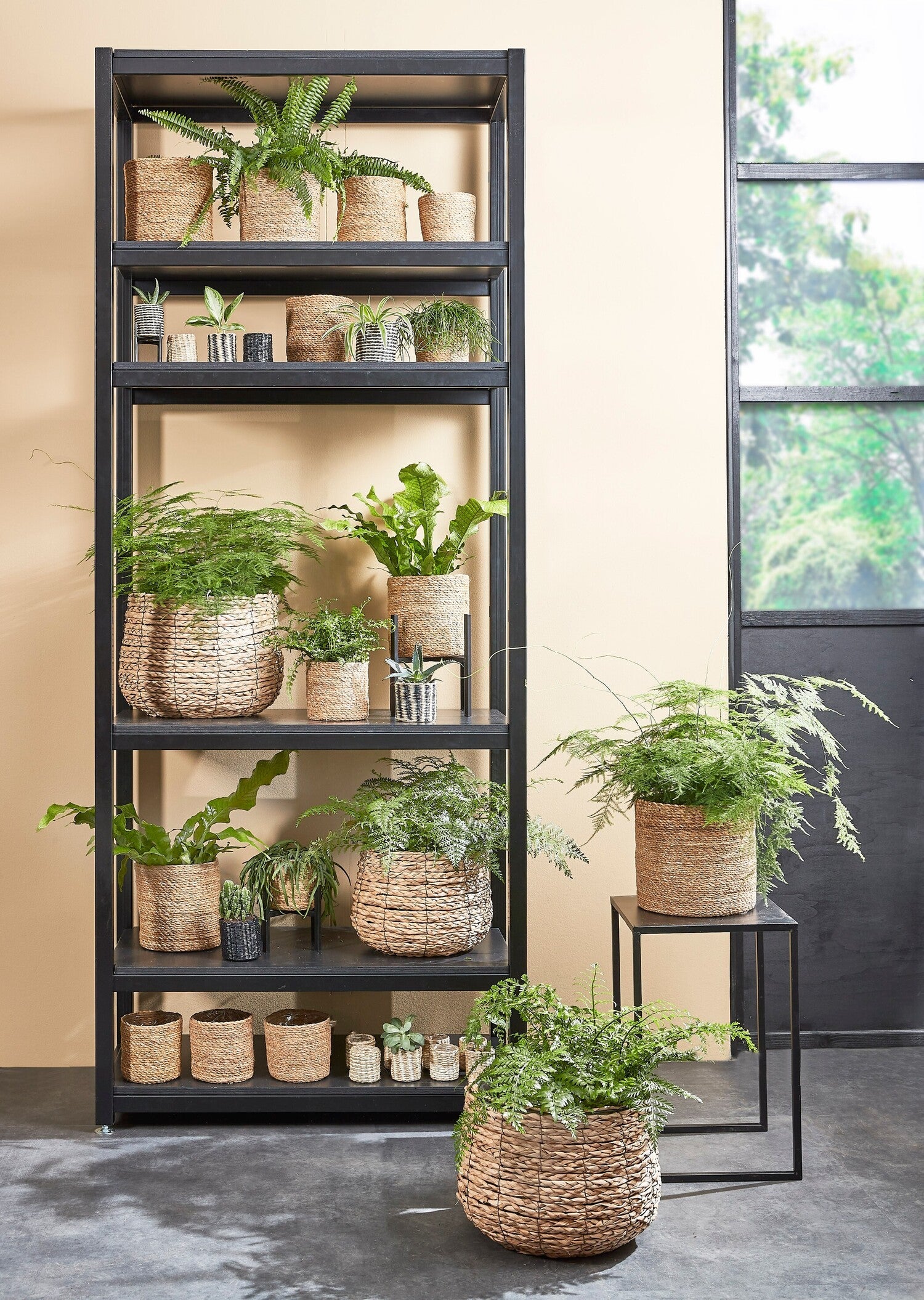 Mica Decorations plantenstandaard Ascot xl zwart 37,5 x 37,5 x 39,54 cm