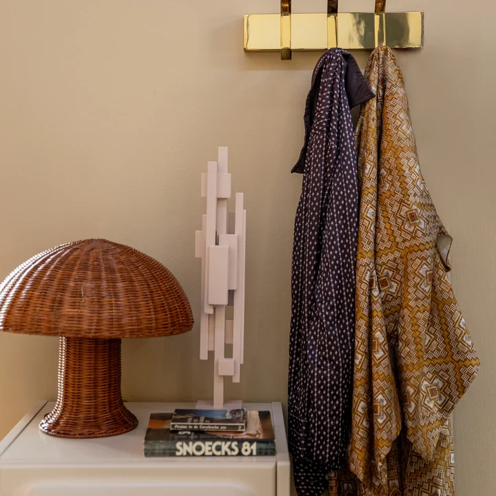 HKliving - Rattan Tischleuchte, coral