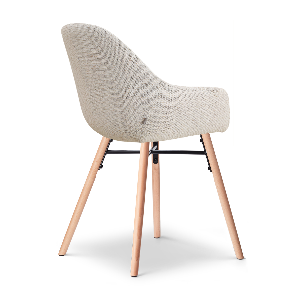 Eetkamerstoel Nena-Mae beige gemêleerd - houten onderstel