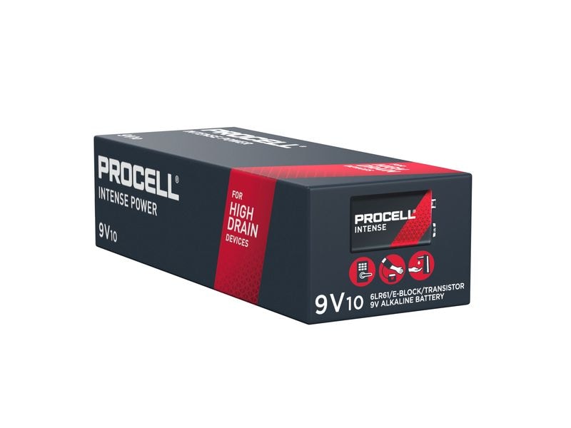 Duracell Batterie Industrial Prof. Alkaline 9V E-Block , 10 Professionelle Alkaline-Batterien