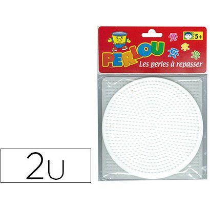 Plaque graine créative picots support perles à repasser 15cm rond/carré sachet 2 unités