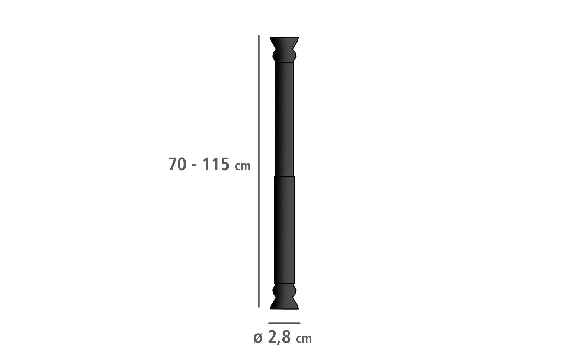 Duschvorhangstange 70 x 115 cm, SchwarzTeleskop-Duschstange