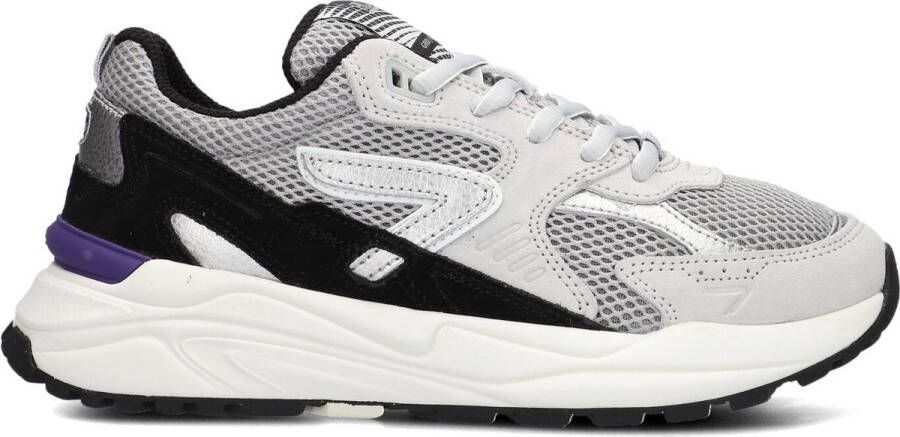 Hub Grijze Suède Lage Sneakers Grid Multicolor
