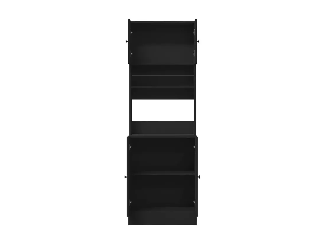 Armoire de cuisine noir 60x50x180 cm bois d'ingénierie