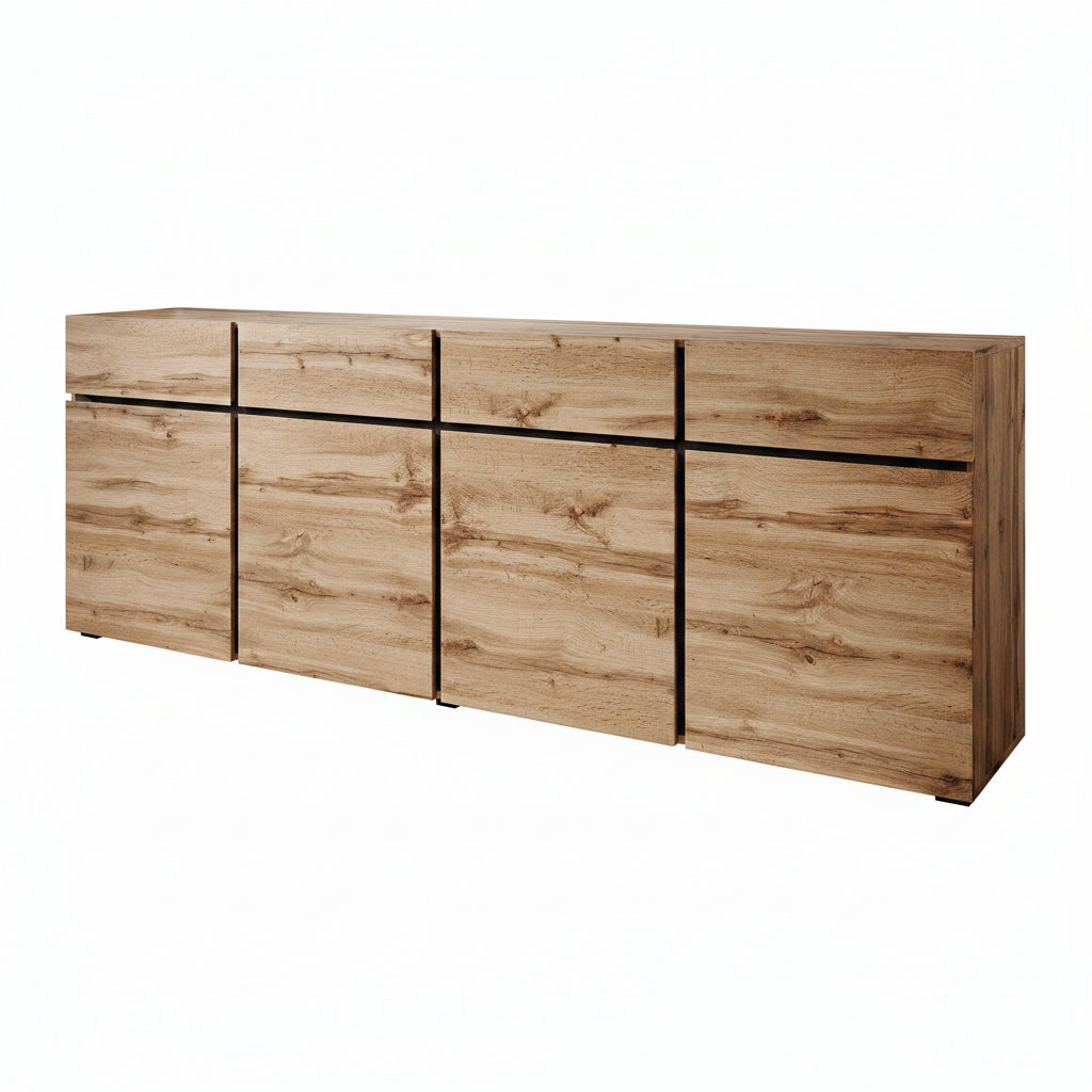 Cainan - Dressoir - Eiken/zwart - 225x40x78 cm