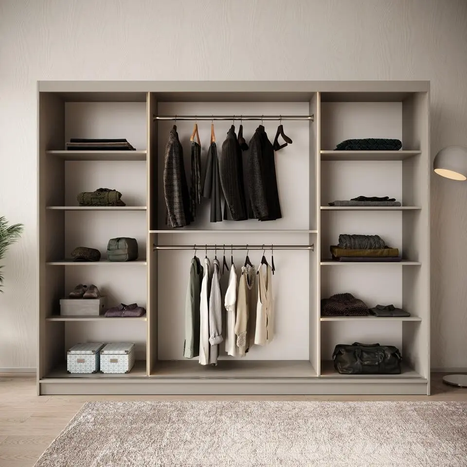 Meubella - Kledingkast Bunaro - Beige - 250 cm