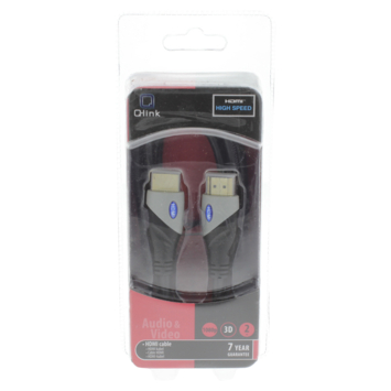 Q-Link HDMI kabel high speed gold plated 3D 2 meter zwart