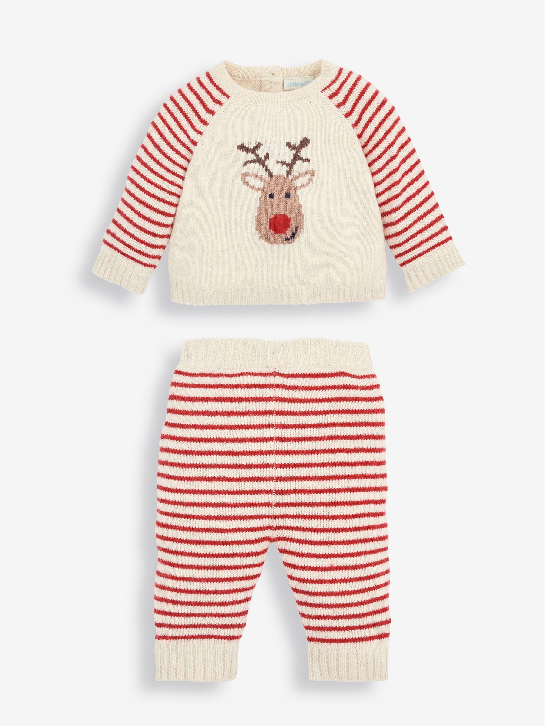 JoJo Maman Bébé - Gebreide babyset met rendier