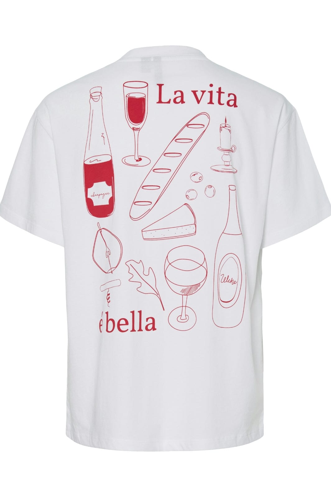 Pieces Pcalma Ss O-Neck Loose Tee Box 4767945 bright white red la vita