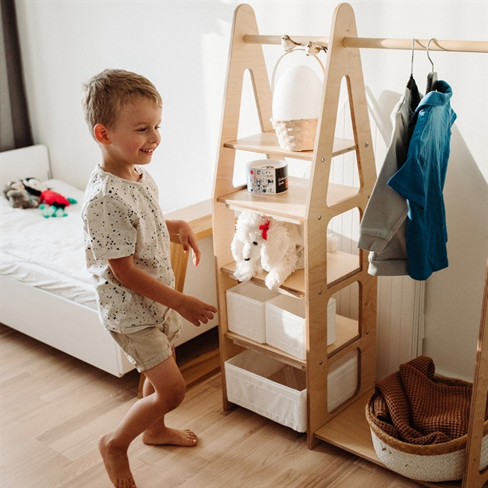 Køb Duck Woodworks Børnegarderobe u. Skuffer Natural