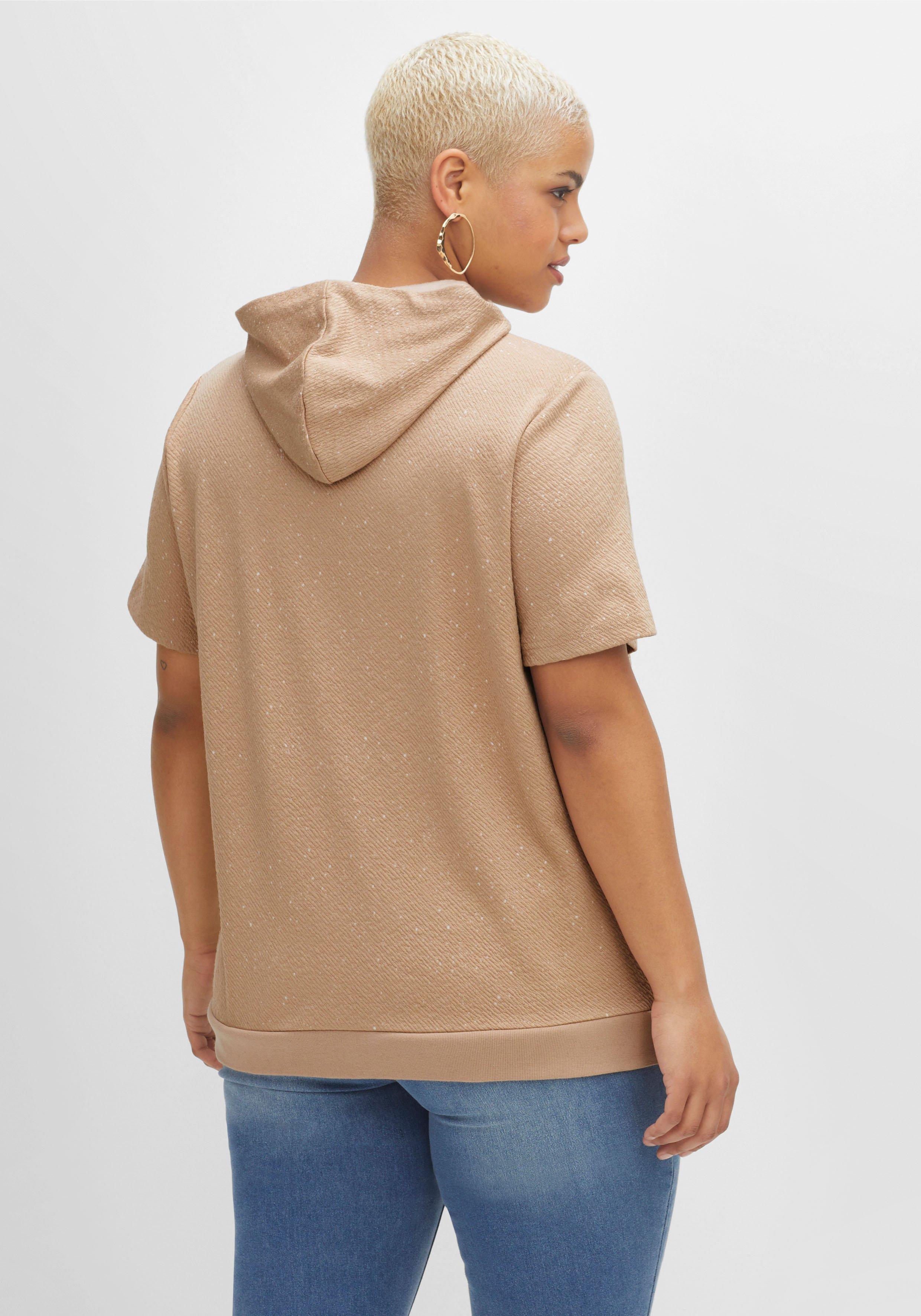 Shirt mit Kapuze, Kordel und Alloverprint