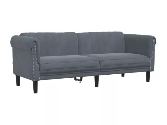 Ensemble de canapés 2 pièces gris foncé velours