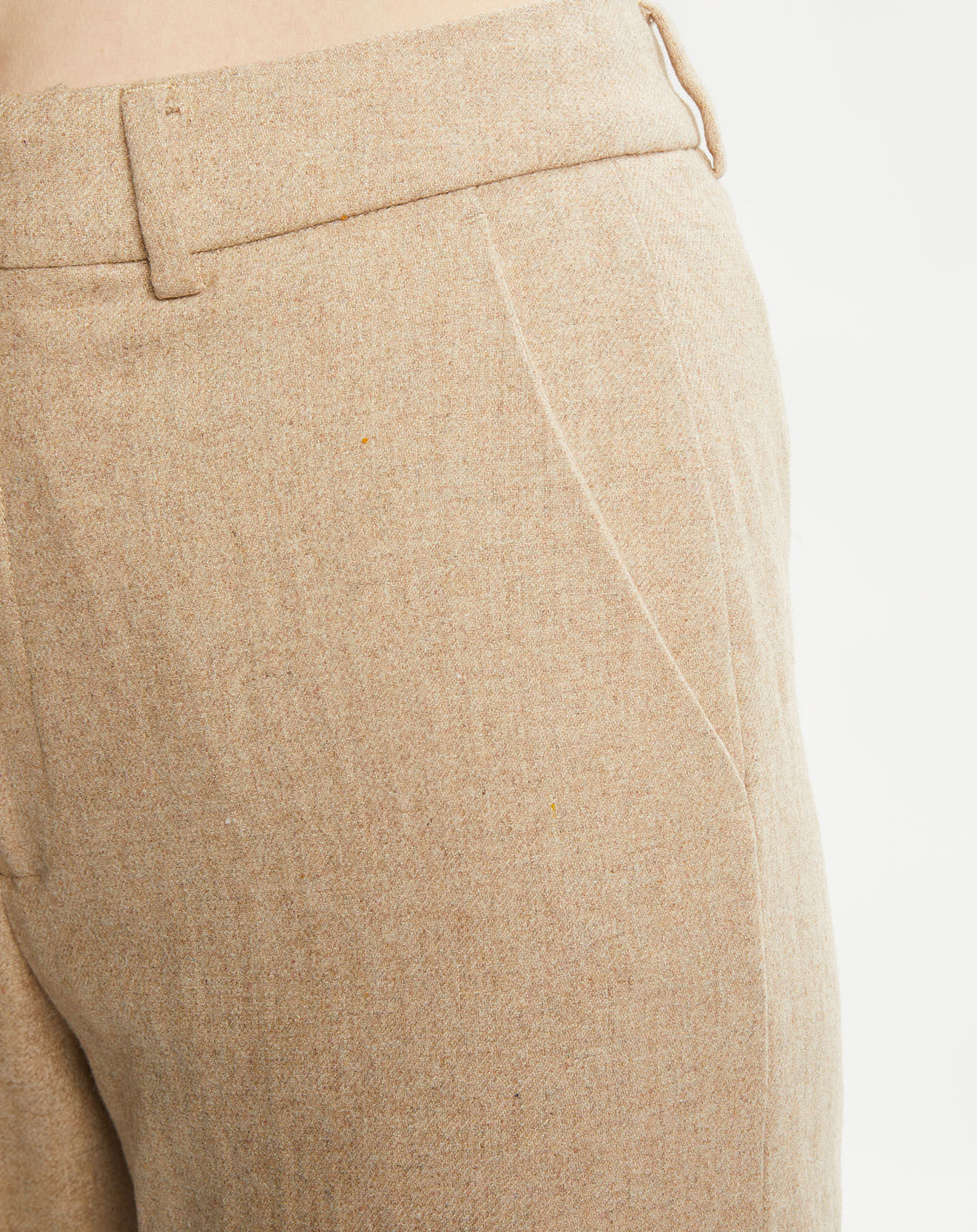 Scotch & Soda Pantalon Regular Fit en Laine mélangée Edie Text beige