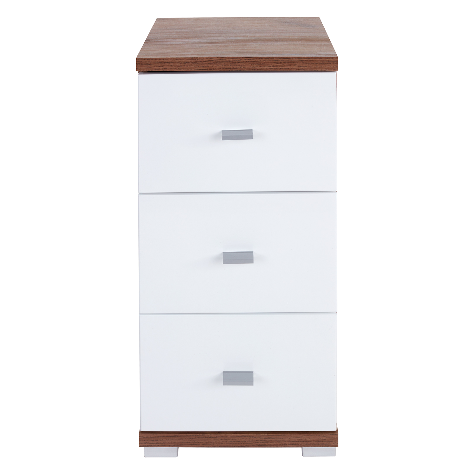 Unterschrank - Eiche Kraft dunkel-weiß Hochglanz - 35 cm