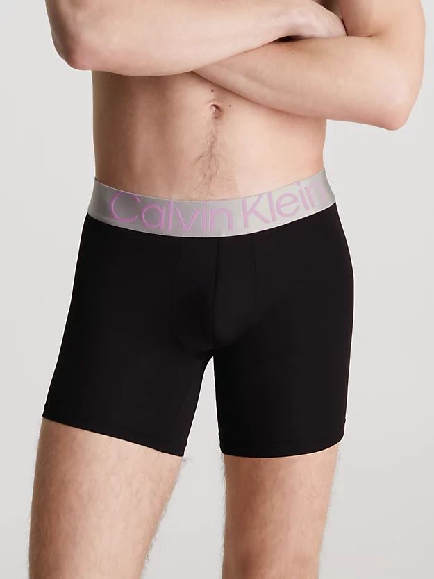 Cuecas Boxer Longas Steel Micro, Pacote com 3 Unidades